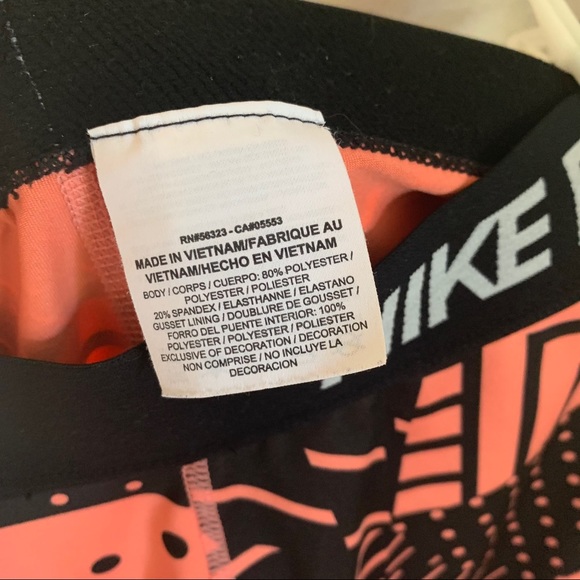 Nike Pro Dri-Fit Pink Black Geometric Crop Legging - Picture 8 of 10
